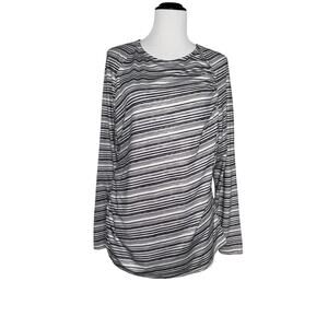 Columbia Omni-wick Sun Shirt with Ruched Details Sz XL Gray and White